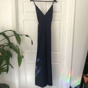 Navy V- Neck Dress